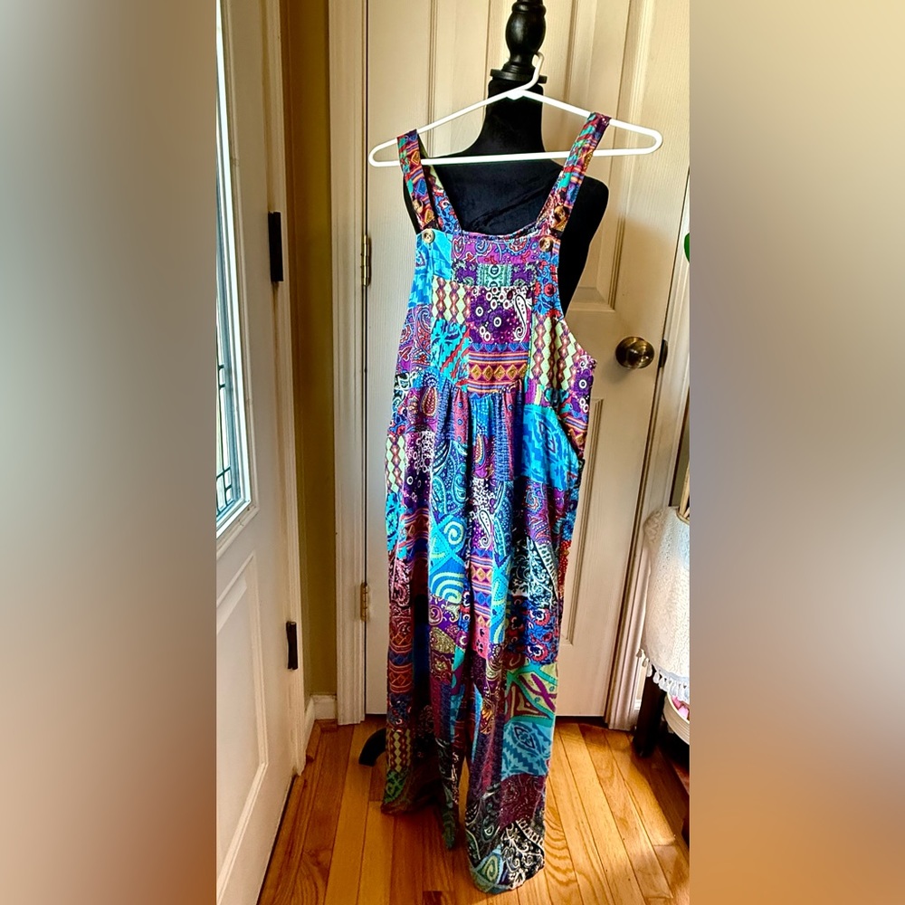 Colorful Patchwork Bohemian Overalls